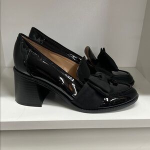 🔥🔥 Bandolino Glossy Black Loafers with Bow Accent women size 6.5